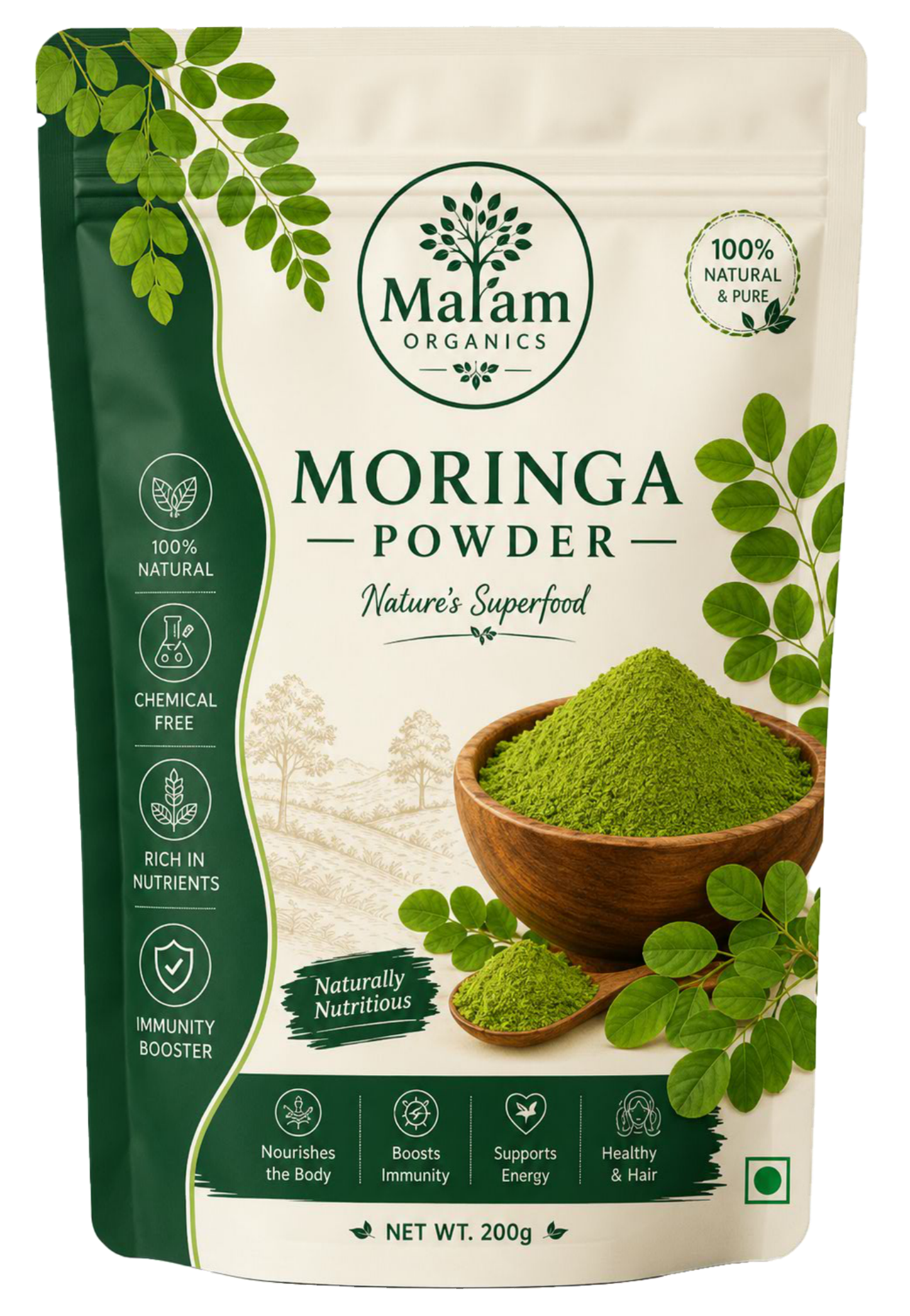 Maram Organics Moringa Powder pouch